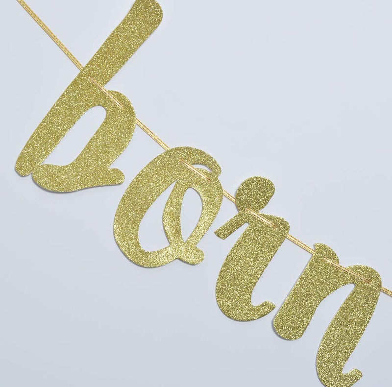 FOZEE Born Two Be Wild Glitter Banner, Two Years Old Banner, 2nd Birthday Party Decor (Gold) - Image 5